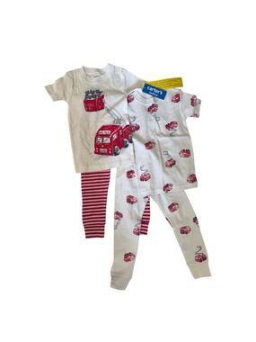 Carters Pajamas Fire Truck Short Sleeve Two Pack NEW